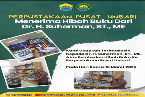 PERKAYA LITERASI: PERPUSTAKAAN PUSAT UNBARI TERIMA DONASI BUKU